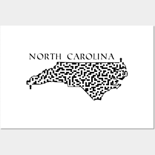 State of North Carolina Maze Posters and Art